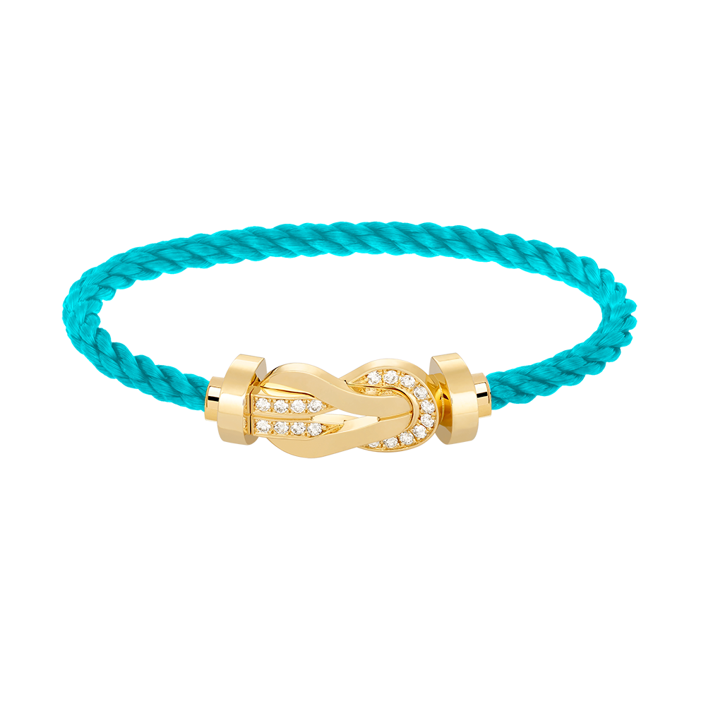 TimiCHANCE LARGE 8 FIGURE BUCKLE HALF DIAMOND BRACELET GOLD