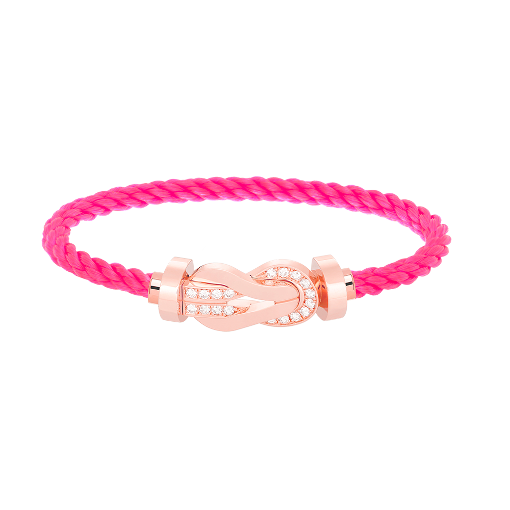 TimiCHANCE LARGE 8 FIGURE BUCKLE HALF DIAMOND BRACELET ROSE GOLD