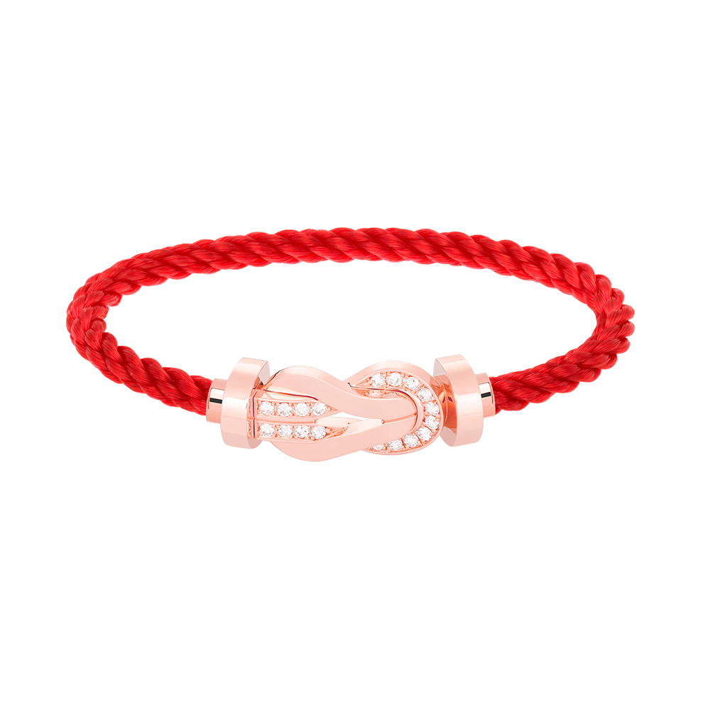 TimiCHANCE LARGE 8 FIGURE BUCKLE HALF DIAMOND BRACELET ROSE GOLD