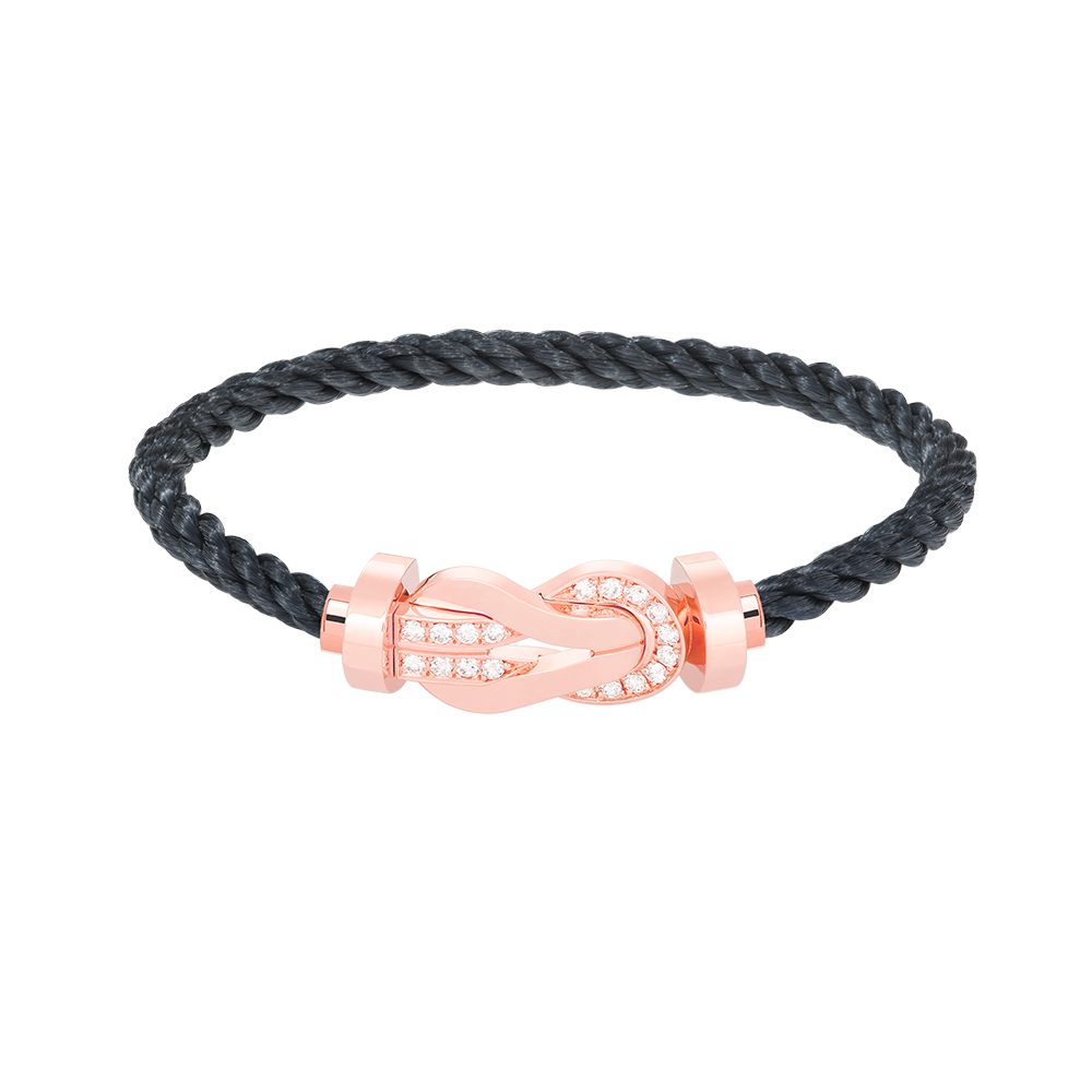 TimiCHANCE LARGE 8 FIGURE BUCKLE HALF DIAMOND BRACELET ROSE GOLD