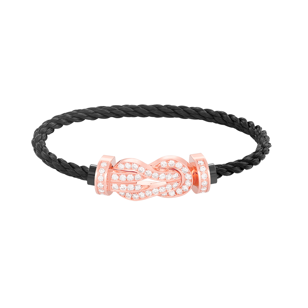 TimiCHANCE LARGE 8 FIGURE BUCKLE FULL DIAMOND BRACELET ROSE GOLD
