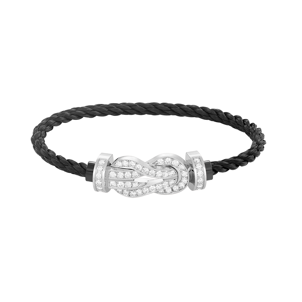 TimiCHANCE LARGE 8 FIGURE BUCKLE FULL DIAMOND BRACELET SILVER