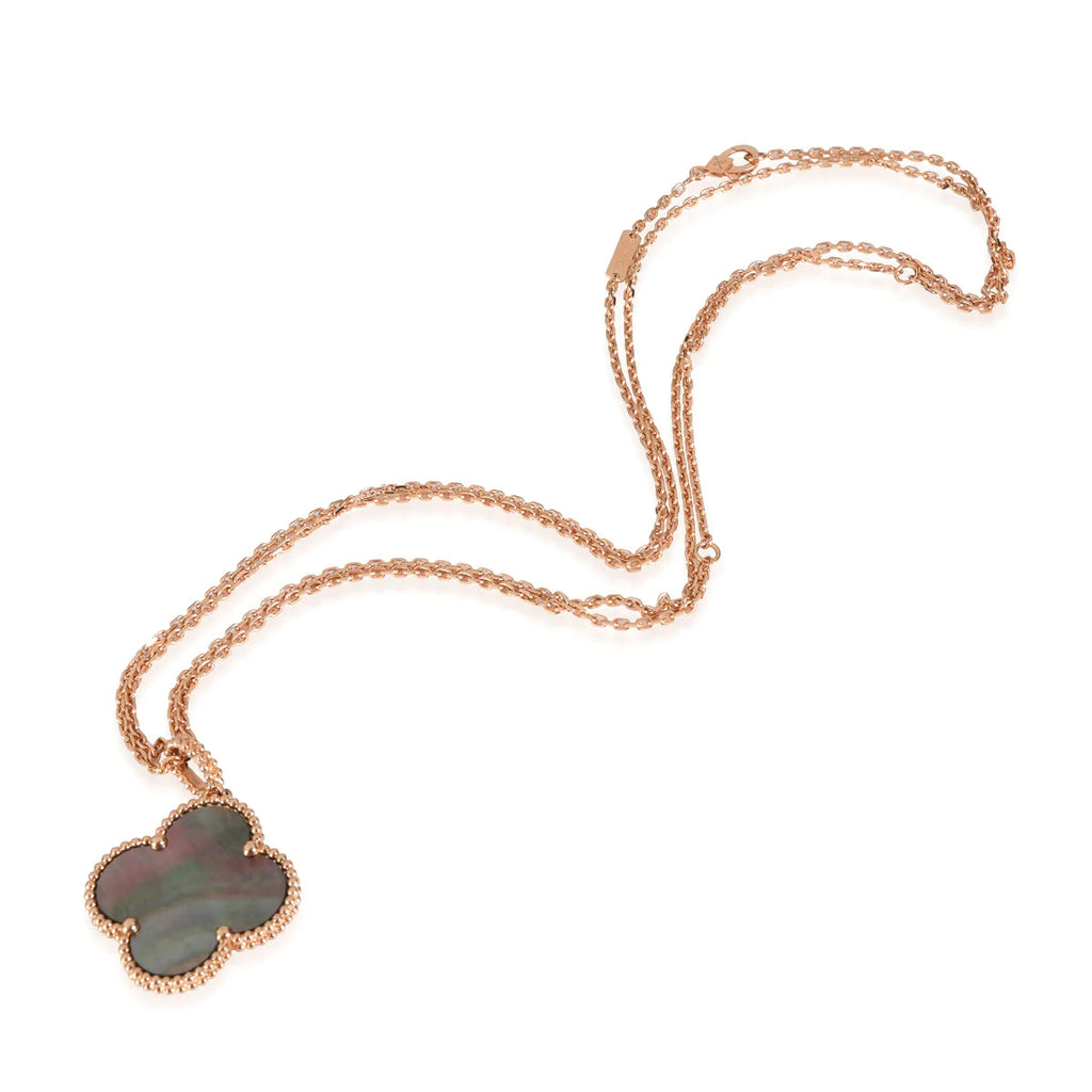 TimiCLOVER 25MM GOLD DARK MOP BIG CLOVER NECKLACE