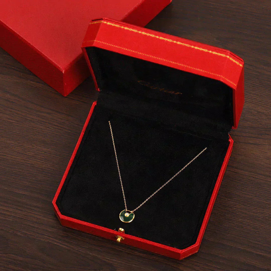 TimiAMULETTE GOLD MALACHITE NECKLACE