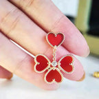 TimiSWEET CLOVER CARNELIAN EARRINGS