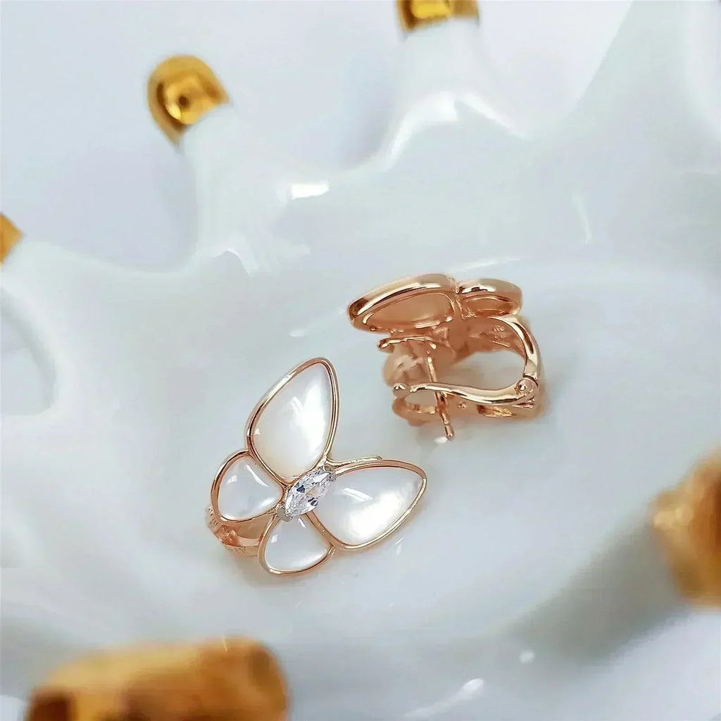 TimiBUTTERFLY MOP DIAMOND EARRINGS