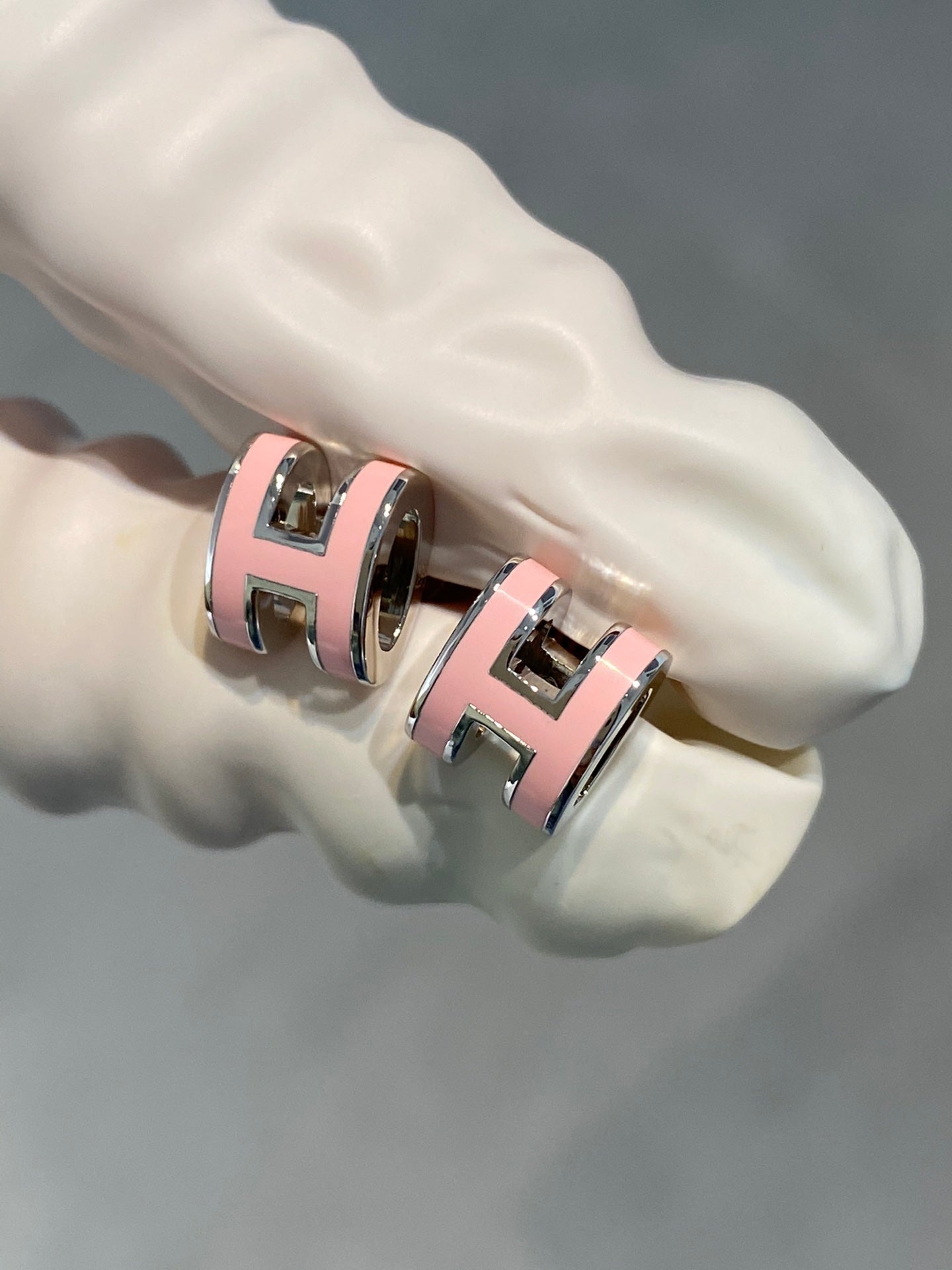 TimiMINI POP H SILVER EARRINGS PINK