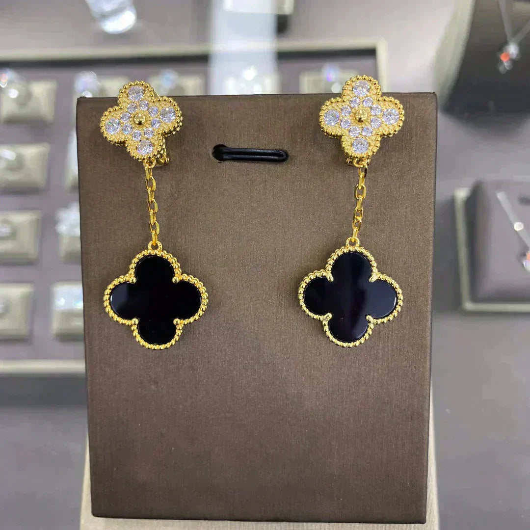 TimiCLOVER  2 MOTIFS  DIAMOND  EARRINGS (MULTIPLE CHOICESç´