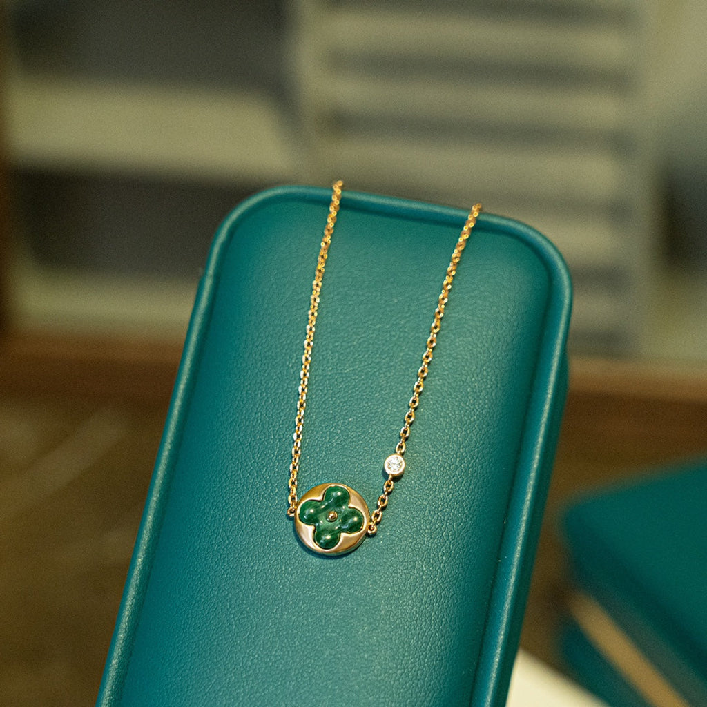 TimiSUN MALACHITE 1 DIAMOND PINK GOLD BRACELET
