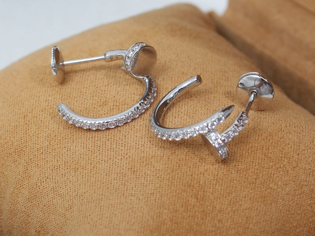 TimiJUSTE EARRINGS 12.75MM SILVER DIAMOND