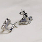 TimiCLOVER MEDIUM 1 MOTIFS  WHITE MOP EARRINGS SILVER
