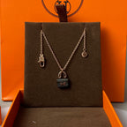 TimiCONSTANCE BLACK PEDANT PINK GOLD NECKLACE