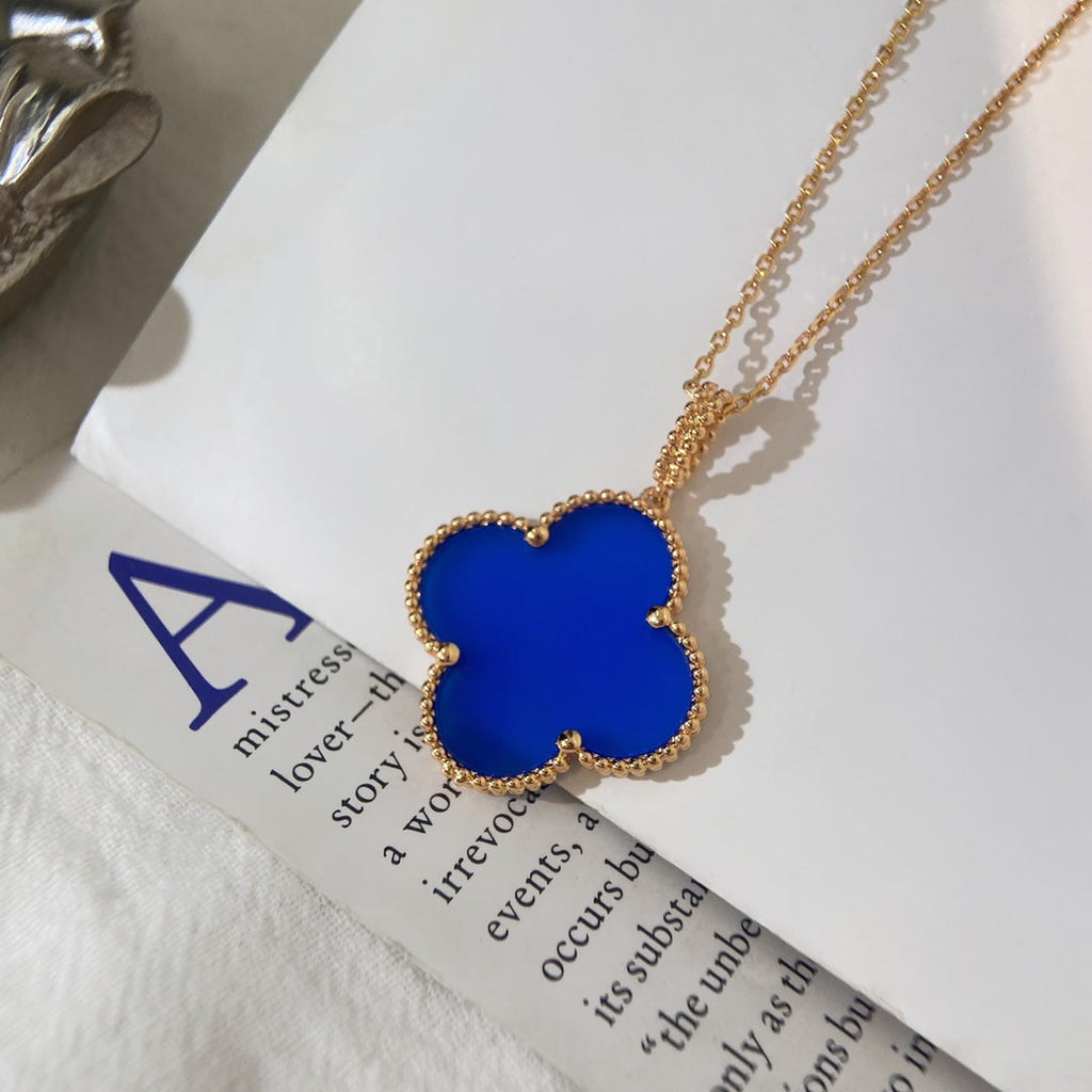 TimiCLOVER 25MM NECKLACE TURQUOISE ROSE GOLD