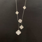 TimiCLOVER 5 MOTIFS SILVER DIAMONDS NECKLACE