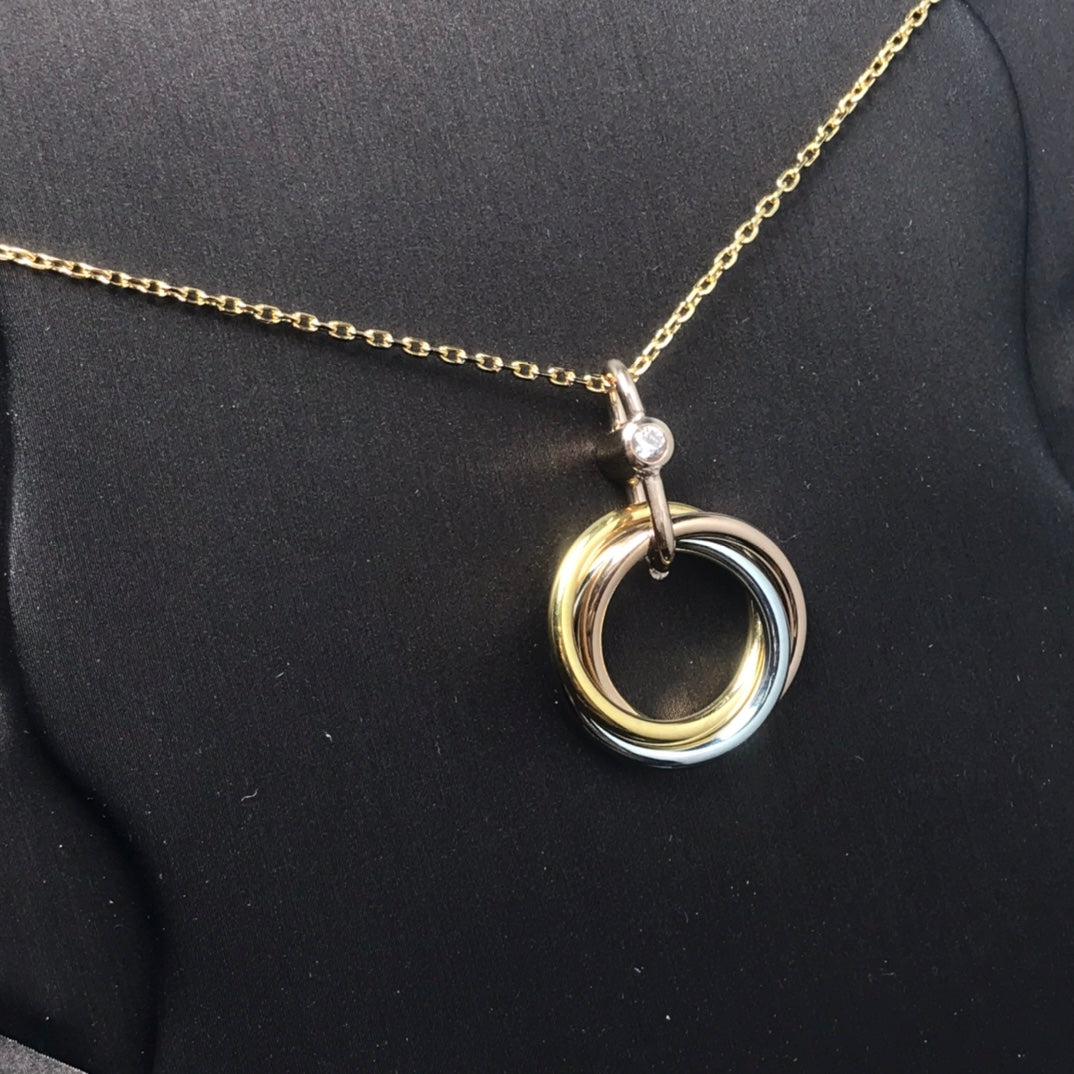 TimiTRINITY SILVER GOLD PINK GOLD NECKLACE