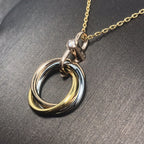 TimiTRINITY SILVER GOLD PINK GOLD NECKLACE