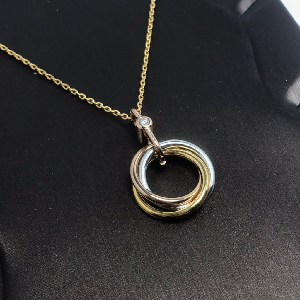 TimiTRINITY SILVER GOLD PINK GOLD NECKLACE