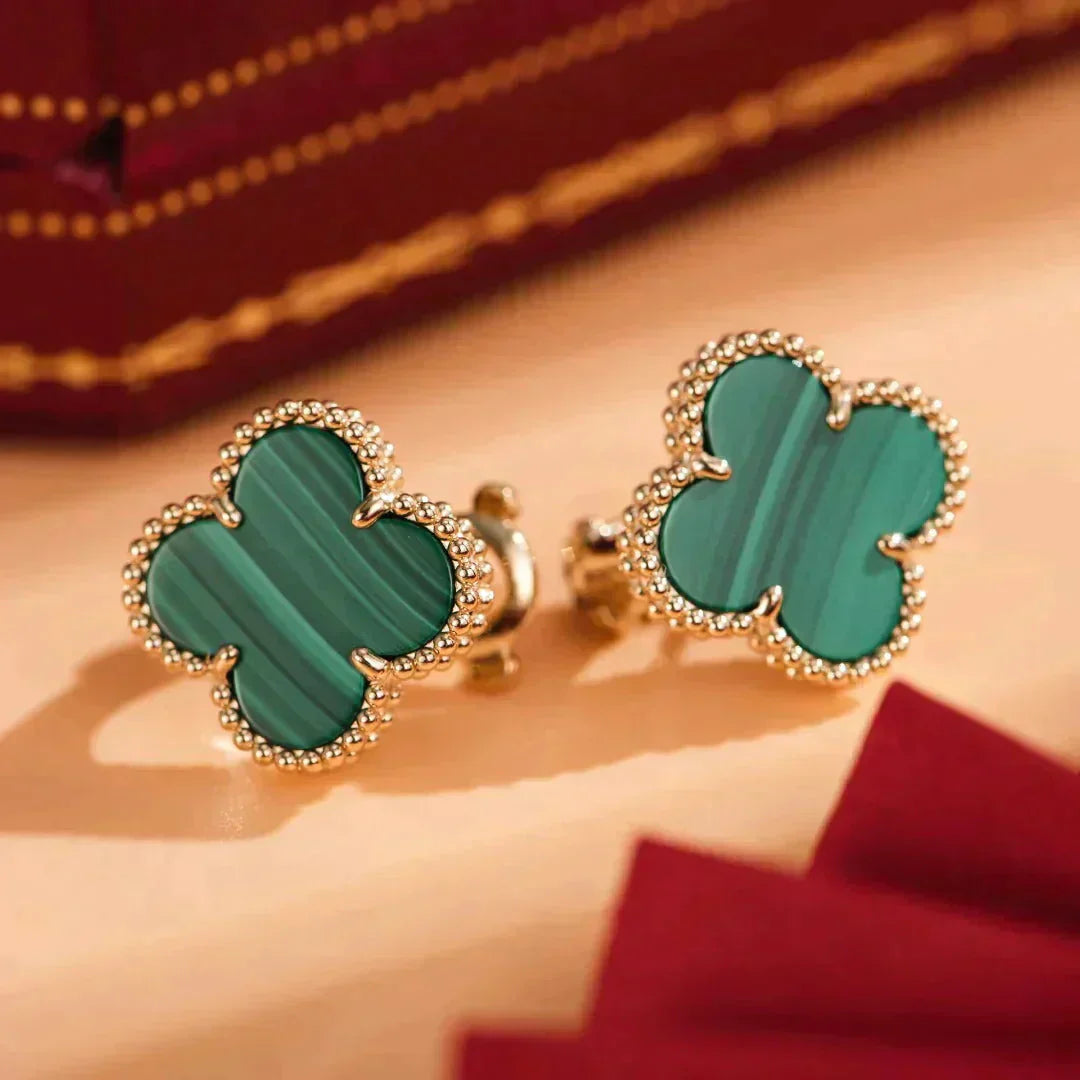 TimiCLOVER MEDIUM 1 MOTIFS MALACHITE  EARRINGS