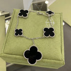 ¡®Timi¡¯CLOVER 5 MOTIFS SIVLER ONYX BRACELET