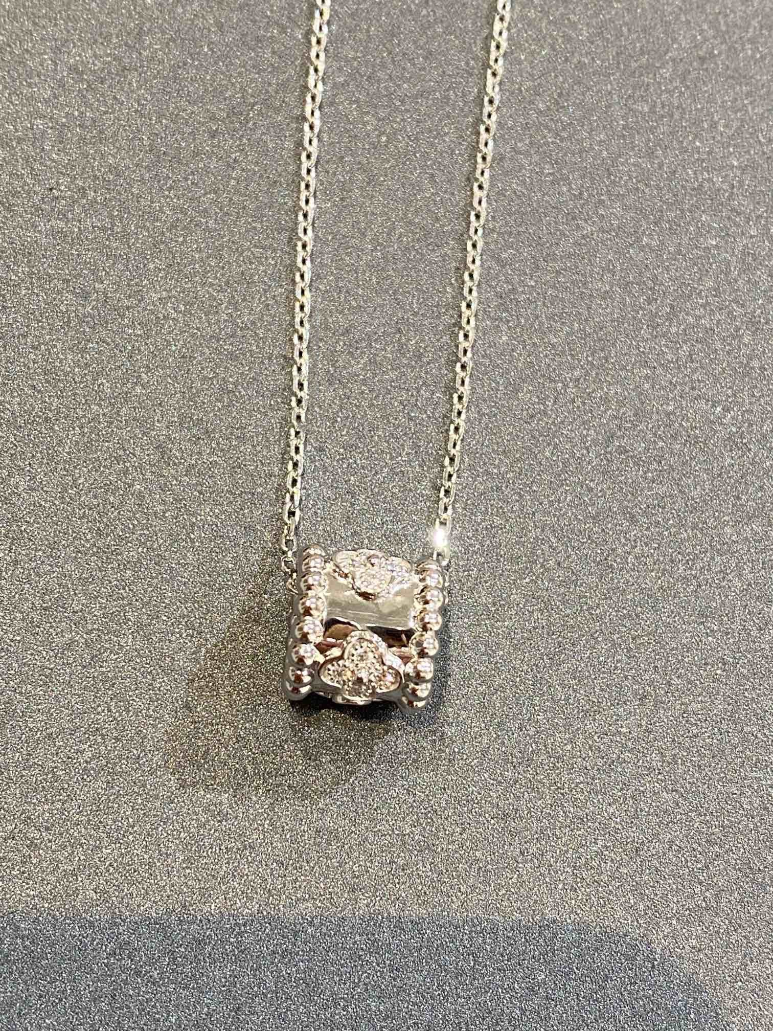 TimiPERLEE PEDANT SIVLER DIAMOND NECKLACE