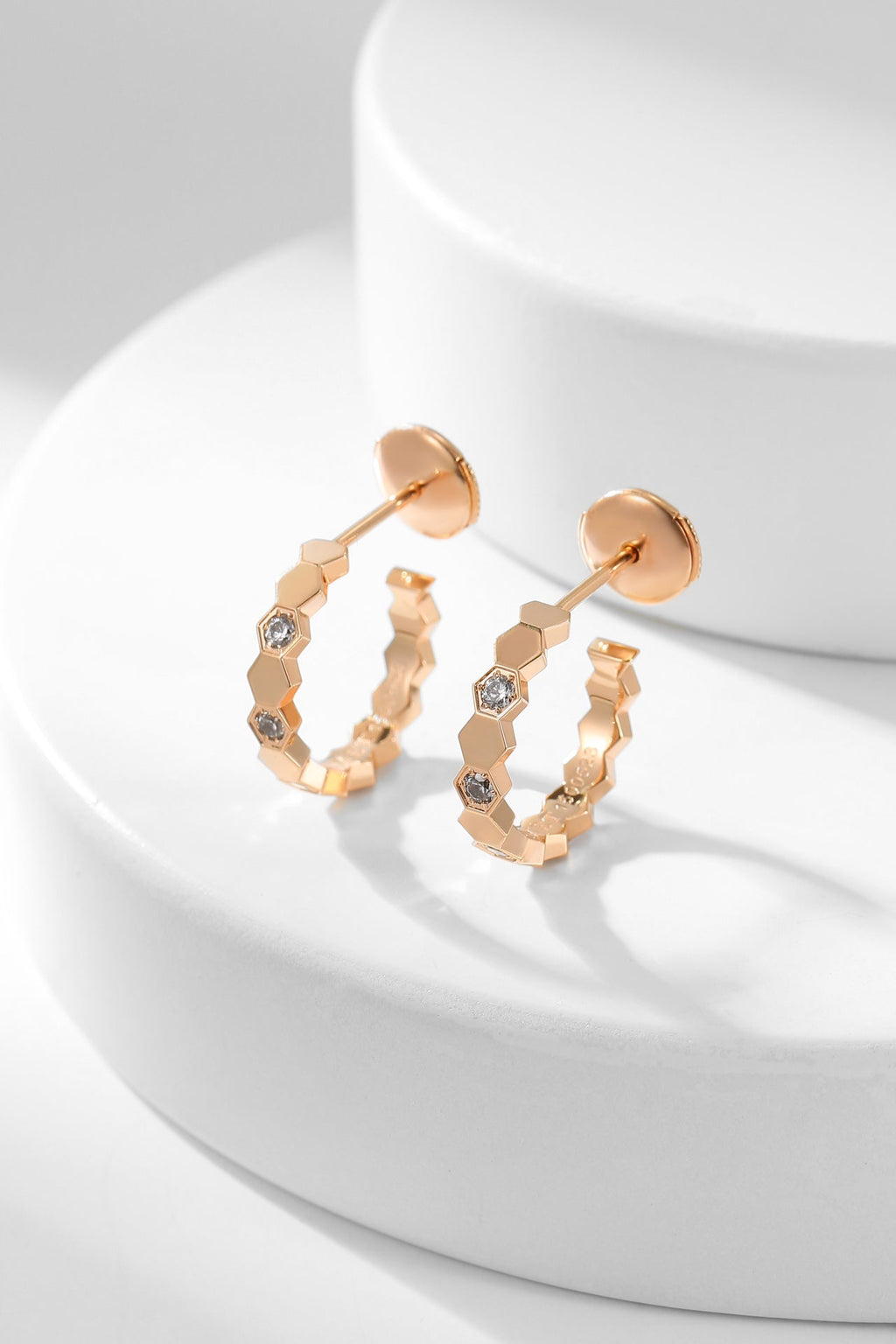 TimiBEE LOVE DIAMOND HOOP EARRINGS