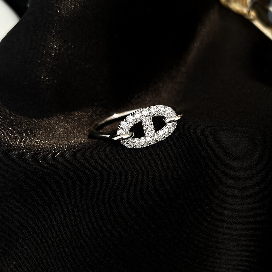 TimiRONDE SMALL SILVER DIAMOND RING