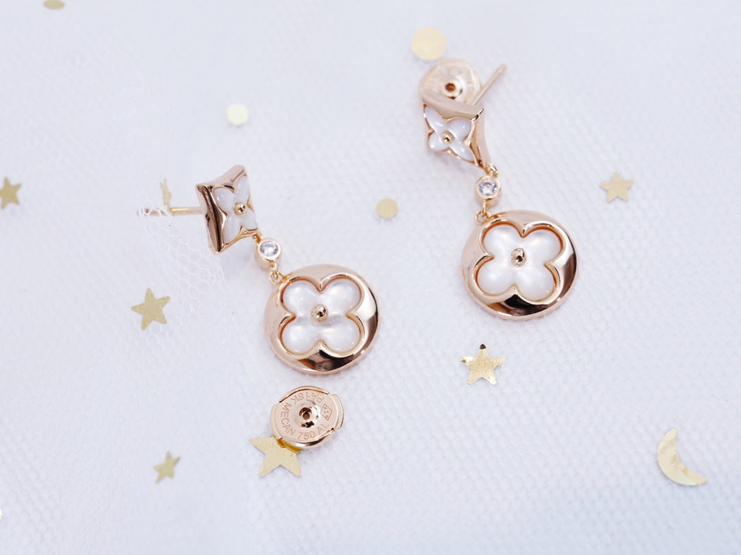 TimiSTAR AND SUN PINK GOLD MOP DROP EARRINGS