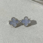 TimiCLOVER CHALCEDONY SILVER STUD EARRINGS