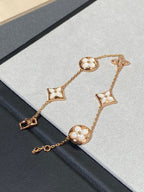 TimiSTAR AND SUN 5 MOTIF MOP PINK GOLD BRACELET
