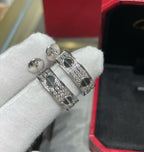 TimiLOVE CERAMIC DIAMOND PAVED SILVER EARRINGS