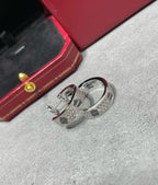 TimiLOVE CERAMIC DIAMOND PAVED SILVER EARRINGS