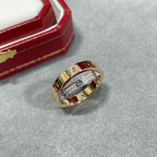 TimiLOVE PINK GOLD SILVER DIAMOND DOUBLE RING