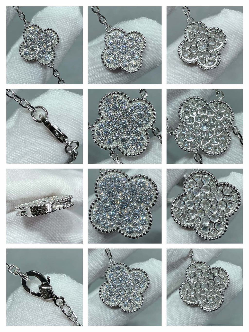 TimiCLOVER 6 MOTIF DIAMOND PAVED NECKLACE
