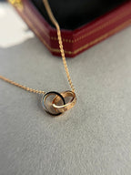 TimiLOVE NECKLACE DOUBLE RING PINK GOLD