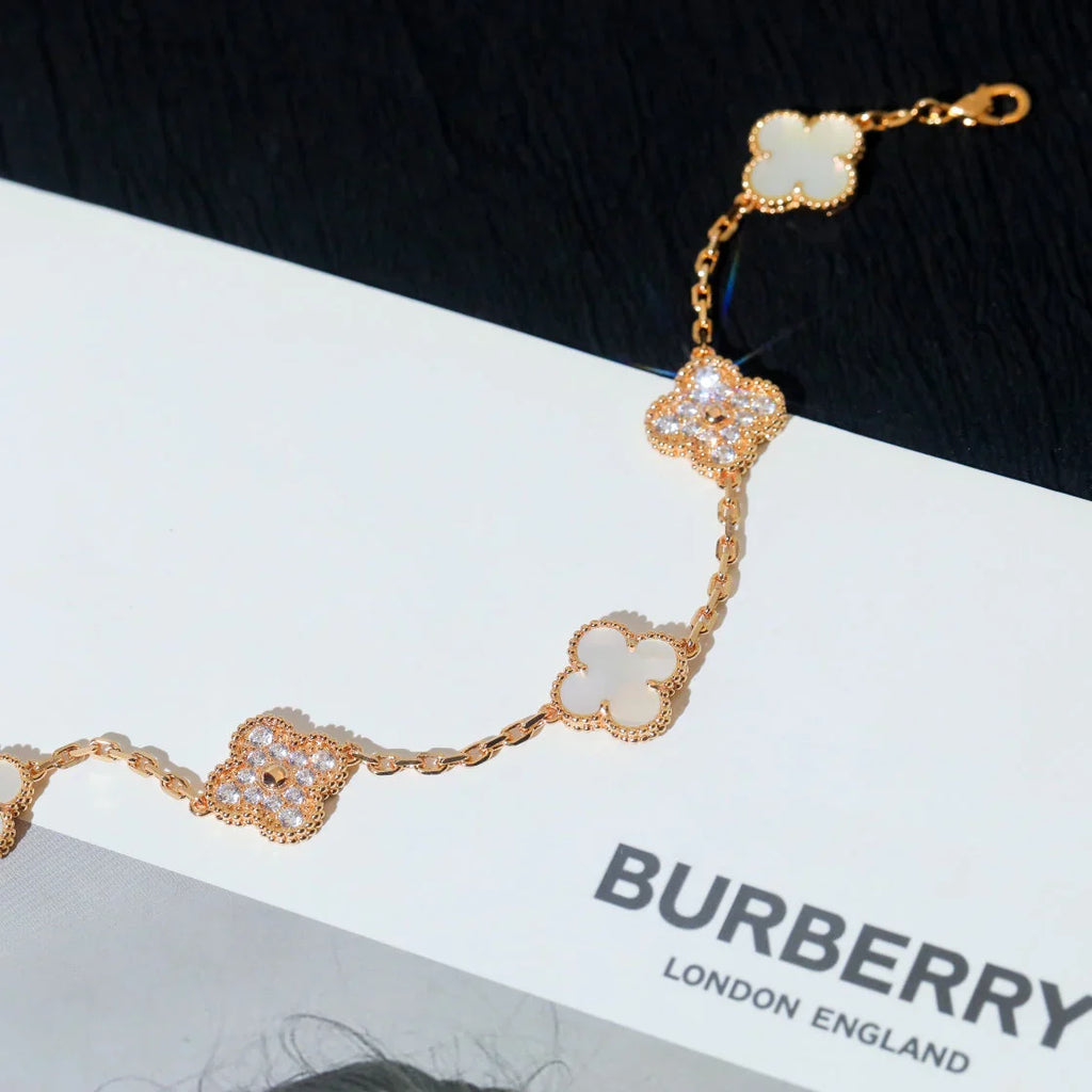 [Timi]New CLOVER WHITE PEARL MOP 5 MOTIF BRACELET COLLECTION
