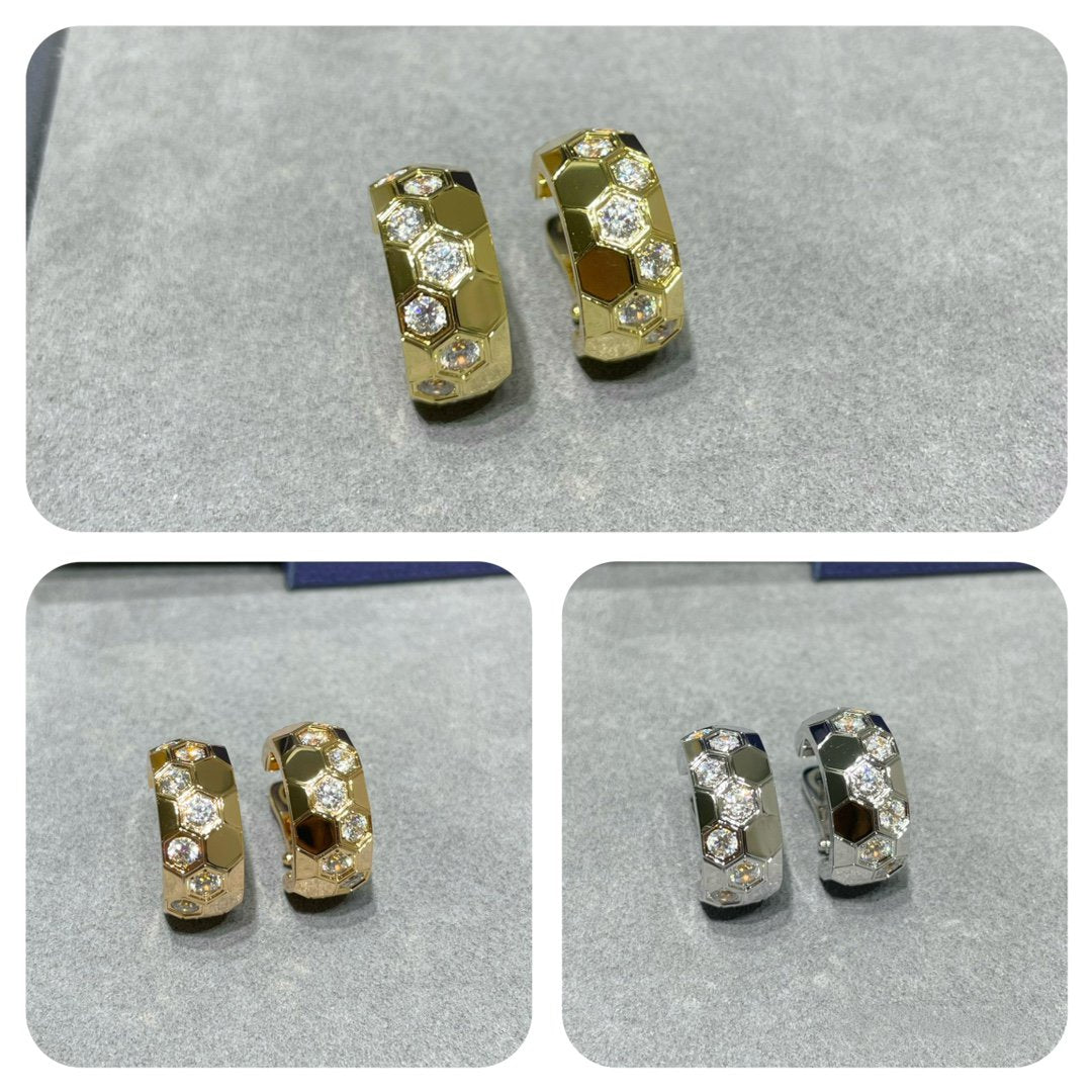TimiBEE LOVE DIAMOND HOOP EARRINGS