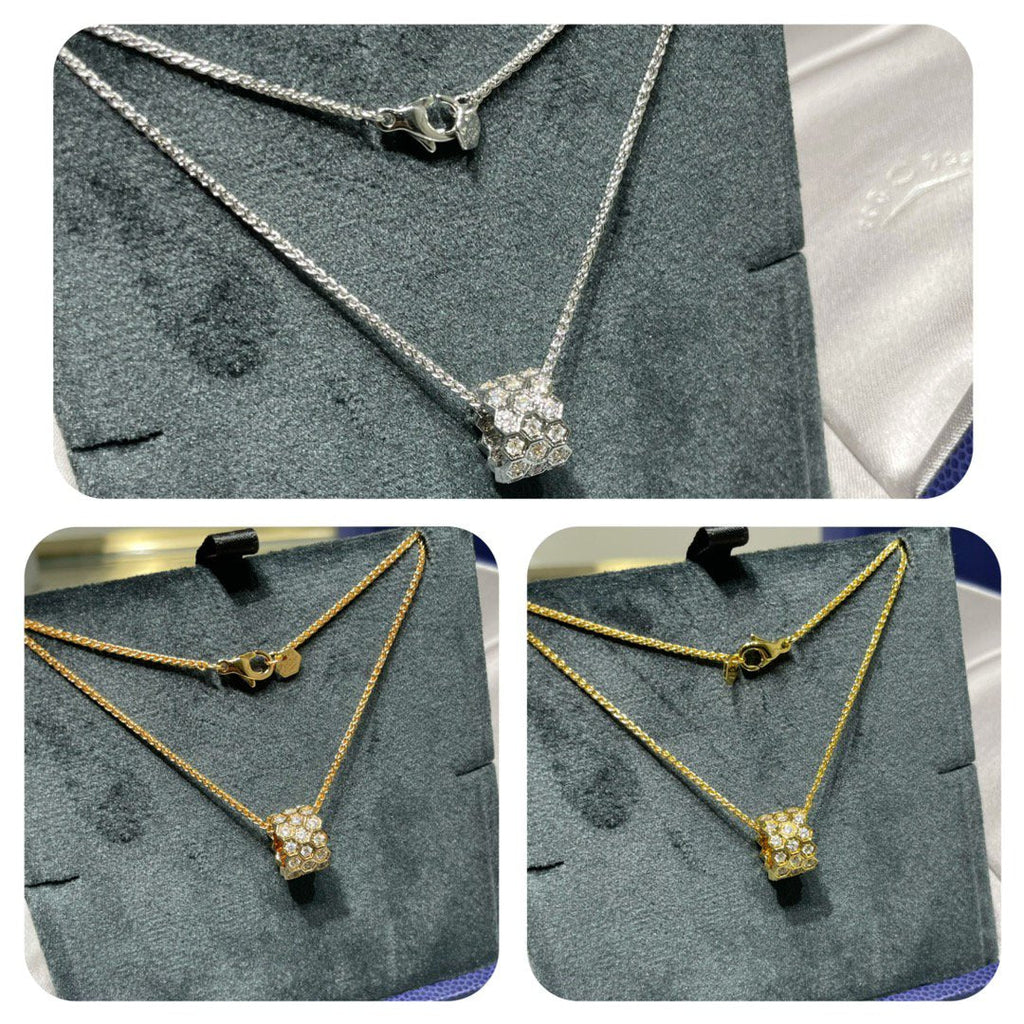 TimiBEE LOVE DIAMOND PAVED 3 ROW NECKLACE