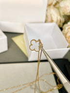 TimiCLOVER ROCK CRYSTAL ROSE GOLD NECKLACE
