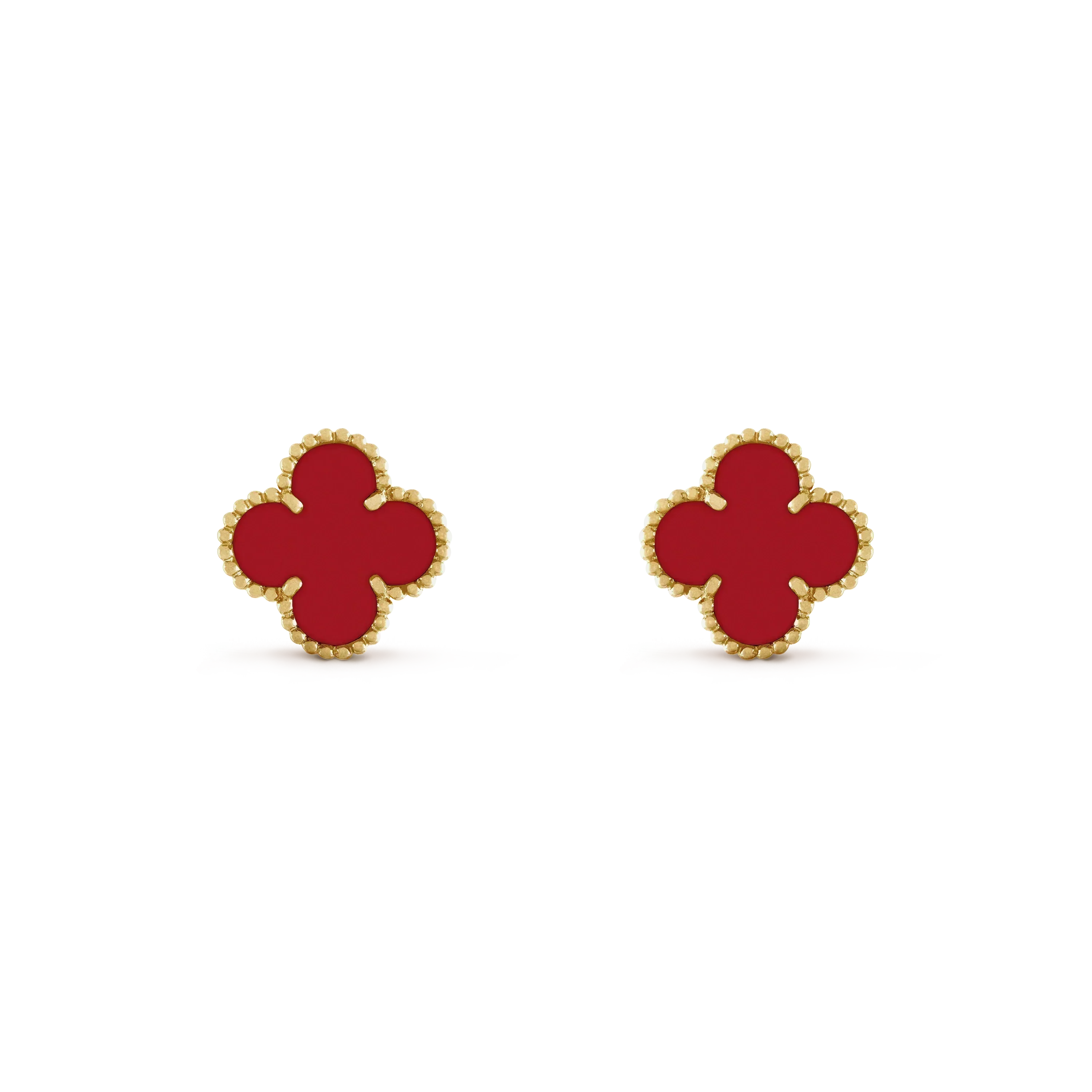 TimiCLOVER MINI 9.5MM CARNELIAN EARRINGS