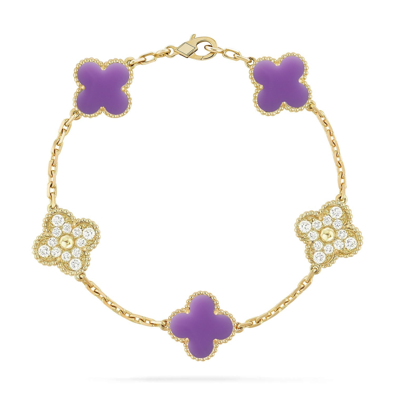 [Timi]New CLOVER 5 MOTIF LIGHT PURPLE BRACELET COLLECTION