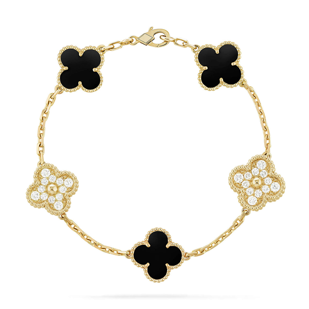 [Timi]New  CLOVER 5 MOTIF ONYXS BRACELET COLLECTION