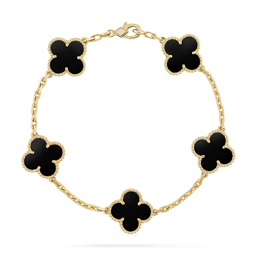 [Timi]New  CLOVER 5 MOTIF ONYXS BRACELET COLLECTION