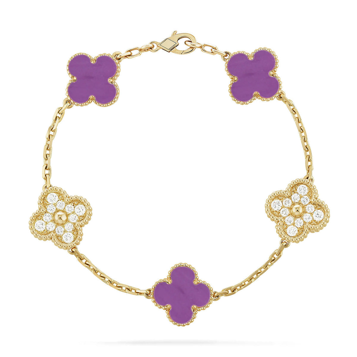 [Timi]New  CLOVER 5 MOTIF VIOLET BRACELET COLLECTION