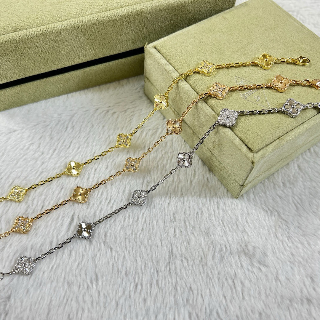 [¡®Timi¡¯]CLOVER 6 MOTIF DIAMOND LASER BRACELET