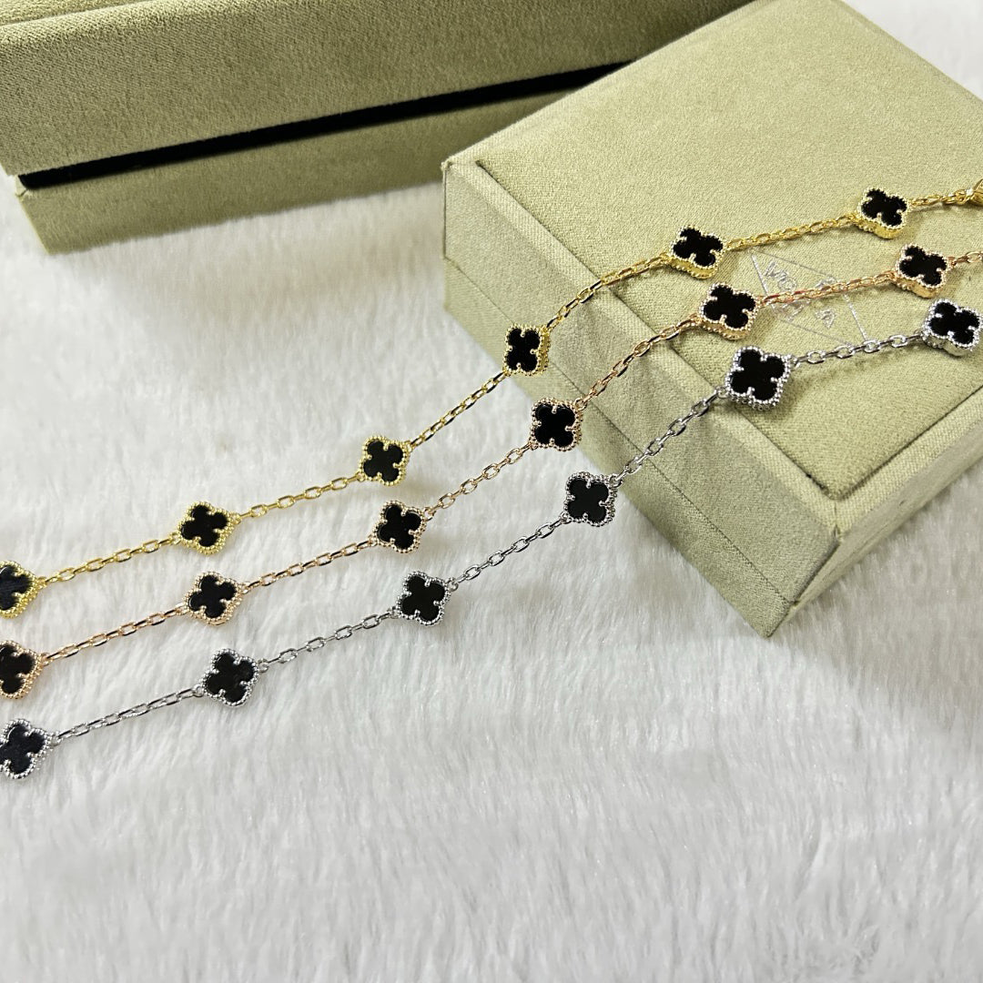 [¡®Timi¡¯]CLOVER 6 MOTIF  ONYXS BRACELET