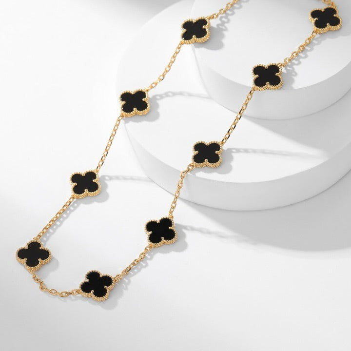 TimiCLOVER 10 MOTIFS ONYX NECKLACE
