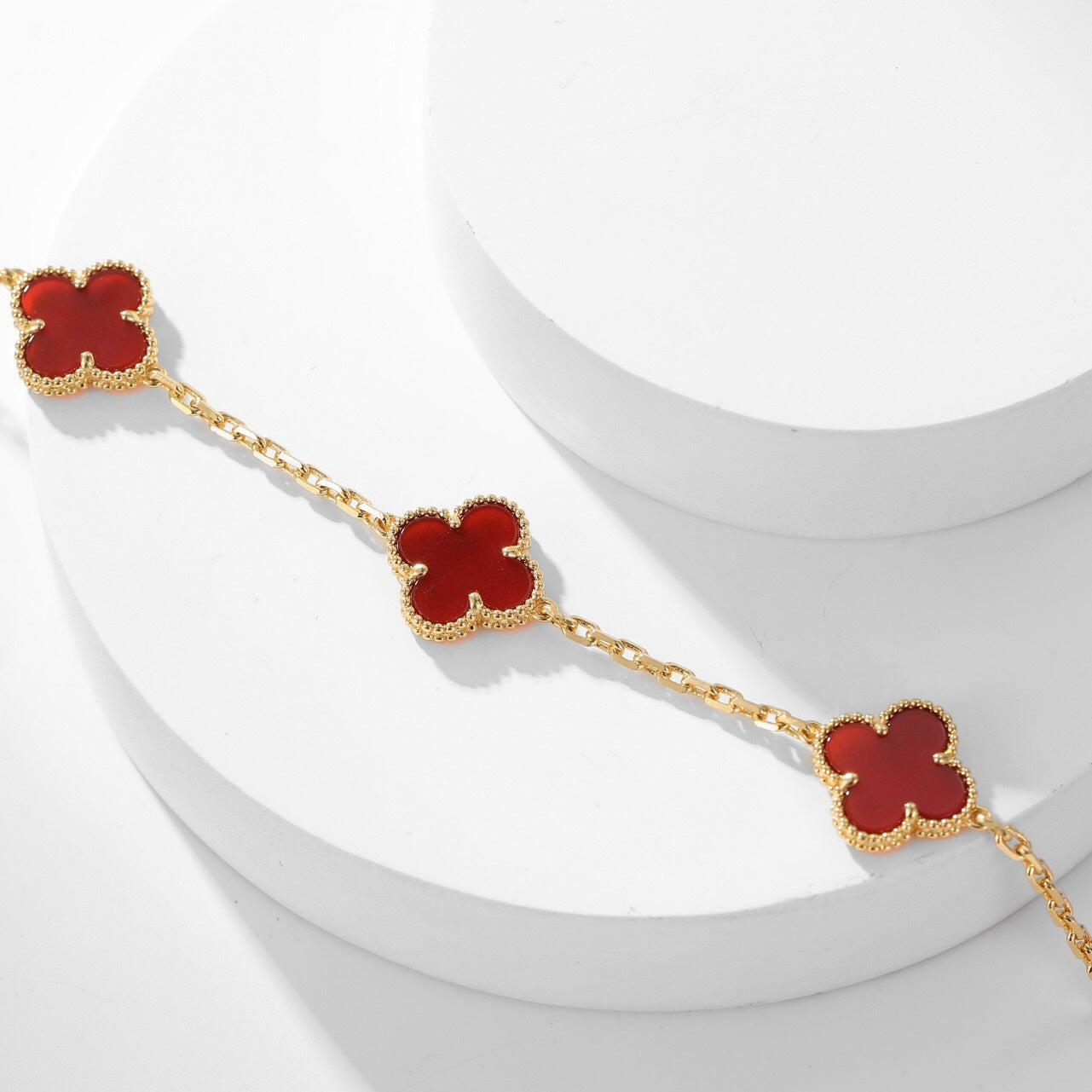 TimiCLOVER 10 MOTIFS CARNELIAN NECKLACE