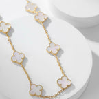TimiCLOVER 10 MOTIFS WHITE MOTHER OF PEARL NECKLACE