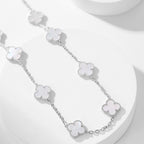 TimiCLOVER 10 MOTIFS WHITE MOTHER OF PEARL NECKLACE