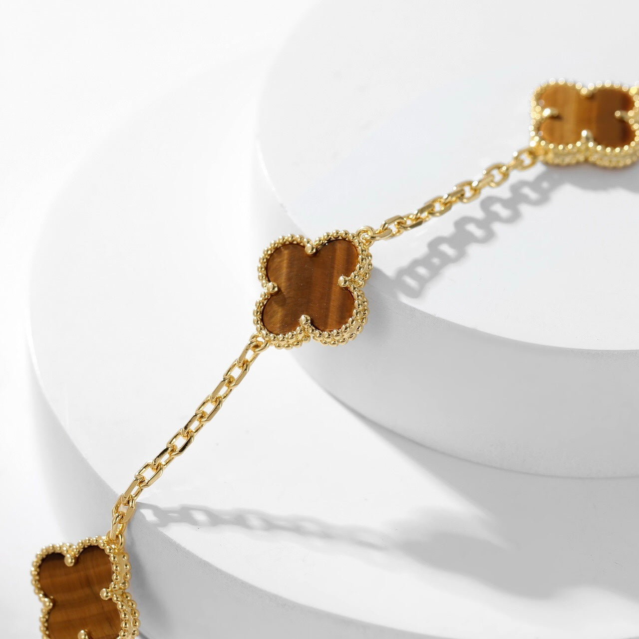 TimiCLOVER 10 MOTIFS TIGER EYE NECKLACE